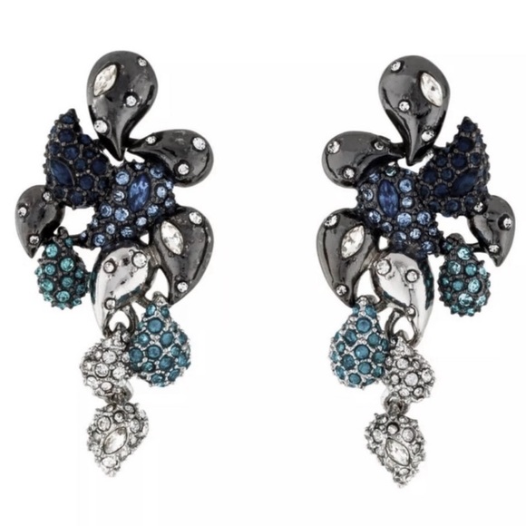 ALEXIS BITTAR • Encrusted Paisley Blue Ombré Earrings - Picture 1 of 6